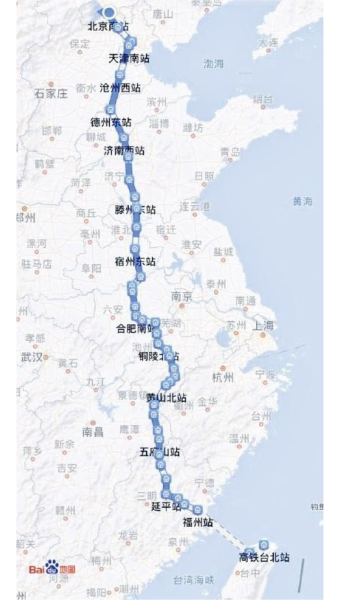 대만해협에 다리 놓이나…中 바이두앱에 등장한 ‘베이징-대만 고속철’ 노선