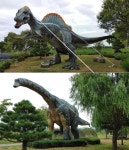 ‘힌남노’에 공룡들도 비상…해남 박물관 조형물 ‘밧줄로 꽁꽁’