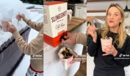 마당에 쌓인 눈으로 만든 ‘초코치노’!…먹어도 이상 없을까?