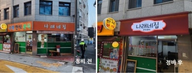 용산구, 원효로 1동 일대 간판 개선사업 완료