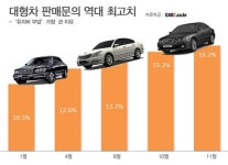 `차 팔아요`..중고차 시장에 대형차 매물 급증