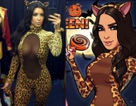 [포토] 킴 카다시안, 섹시한 호피무늬 의상으로 `해피 핼러윈`