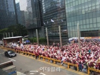 삼성테크윈 노조, 장교동 한화 사옥서 첫 집회