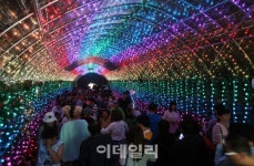 [포토]LED 꽃 터널도 예쁘네~