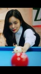 [포토]당구여신 도전한 조정민, 여유만만 한큐