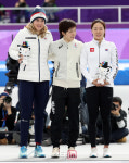 [포토]시상대 위에 오른 2018평창동계올림픽 빙속 女 500m 금-은-동