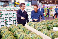 [포토] 가락공판장 찾아 농산물 점검하는 김원석 대표