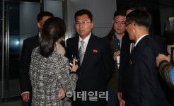 [포토]취재진 질문받는 김성준 국토환경보호성 산림총국 부총국장