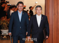 [포토]국무회의 참석하는 김연철-정경두