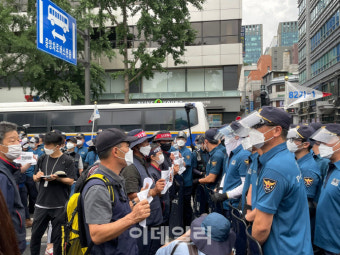 민주노총 게릴라 집회…참가자 1명 경찰관 폭행 혐의 입건