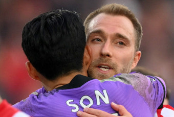 손흥민, 옛동료 에릭센과 뜨거운 재회...토트넘은 0-0 무승부