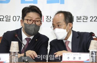 [포토]추경 관련 협의하는 권성동 국민의힘 원내대표-추경호 경제부총리