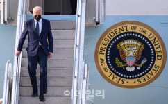 [포토]조 바이든, 오산 미 공군기자 도착