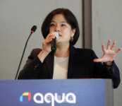 [포토] 기자브리핑하는 아쿠아 시큐리티 이은옥 지사장
