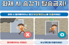 소방청 화재시 엘리베이터 절대 이용하지 마세요