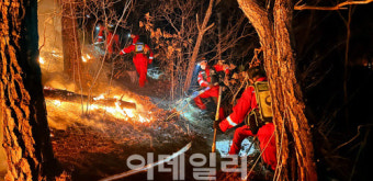 상주산불, 86 태우고 17시간만에 잡혀…진화대원 1명 부상