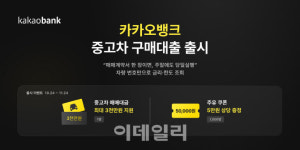 주말에도 대출 신청 가능 카카오뱅크, 자동차 금융 시장 진출