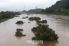 [포토]문산천 수위 상승