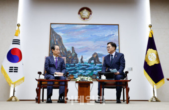 [포토]한덕수 대통령 권한대행, 우원식 의장 예방