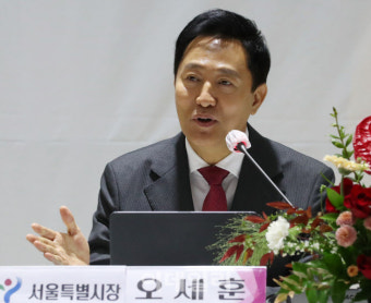 [포토] 하남시 기후동행카드 참여 인사말하는 오세훈 시장