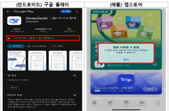 '딥시크' 韓 앱 다운로드 중단…
