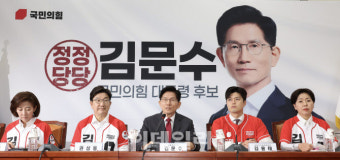 [포토]김문수 대선 후보, 중앙선대위 임명장수여식 발언