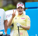 [골프in포토]노승희,8강전 밝은 브이 인사