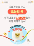KB證, ‘오늘의 콕’ 누적 조회수 1000만 돌파 기념 이벤트