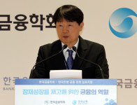 [포토]심포지엄에서 축사하는 신관호 한국금융학회장