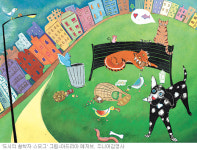 [작가 김주영의 그림 읽기]지구의 주인이 벤치에 앉아…