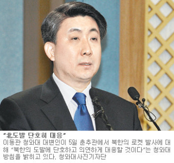 靑, 발사 30분만에 “단호하고 의연한 대응” 원칙 천명