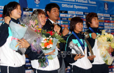 [포토] 여자축구 대표팀 ‘저희 돌아왔어요~’