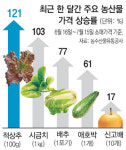 장마에 이른 추석 농수산물 값 비상