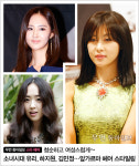 [우먼 동아일보 스타 헤어] 청순하고 여성스럽게~ 소녀시대 유리, 하지원, 김민정… 앞가르마 헤어 스타일링