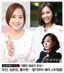[우먼 동아일보 스타 헤어] 갸름한 얼굴의 완성~ 유진, 심은진, 홍수현… 옆가르마 헤어 스타일링