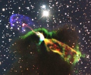 별 탄생 순간 포착, 찬란한 오색 빛 분출하며 탄생