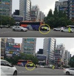 도로 한복판에 멈춘 관광버스를 맨몸으로…“상남자 부산경찰”