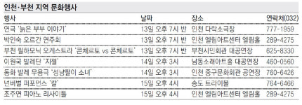 [인천판/문화가]인천·부천 지역 문화행사
