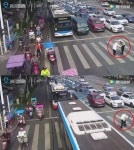 빨간불 횡단보도에 갇힌 노인 들쳐업고 뛴 교통경찰 ‘훈훈’