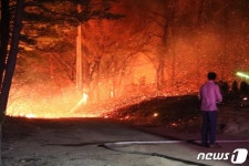 한전 “고성·속초산불 원인, 변압기 폭발 No…개폐기 리드선 스파크 추정”