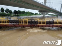 광주 폭우…월곡천교 침수로 광주역 열차 운행 중단