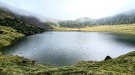 물 가득 담긴 한라산 정상… 태풍 폭우에 백록담 만수