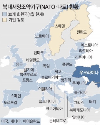 “나토 동진 막으려던 푸틴, 스웨덴-핀란드 자극 ‘나토 확장’ 자충수”