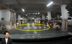 아파트 주차장에 그려 놓은 횡단보도 사고, 누구 책임?