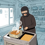 알바했던 치킨집 잠입, 직접 통닭 튀겨 도주