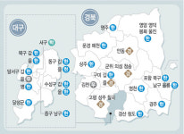 대구·경북, 한나라 20곳, 친박계 3곳 우세… 4곳 경합