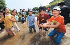 <1사1촌이 농촌活力 이끈다>맨손으로 송어 잡고… 콩 갈아 두부로… ‘이것이 산교육’