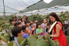<1사1촌이 살기 좋은 마을 이끈다>포도 따며 詩·바이올린 연주 감상 … 아이들 웃음도 ‘주렁주렁’