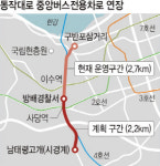 중앙버스차로 확대… 천호·동작 등 설치