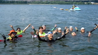 ‘한강 3종 축제’ 출전한 오세훈 “좋은 수질서 수영해 축복”